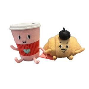 Valentines Gift Felt Foodies Coffee and a Croissant